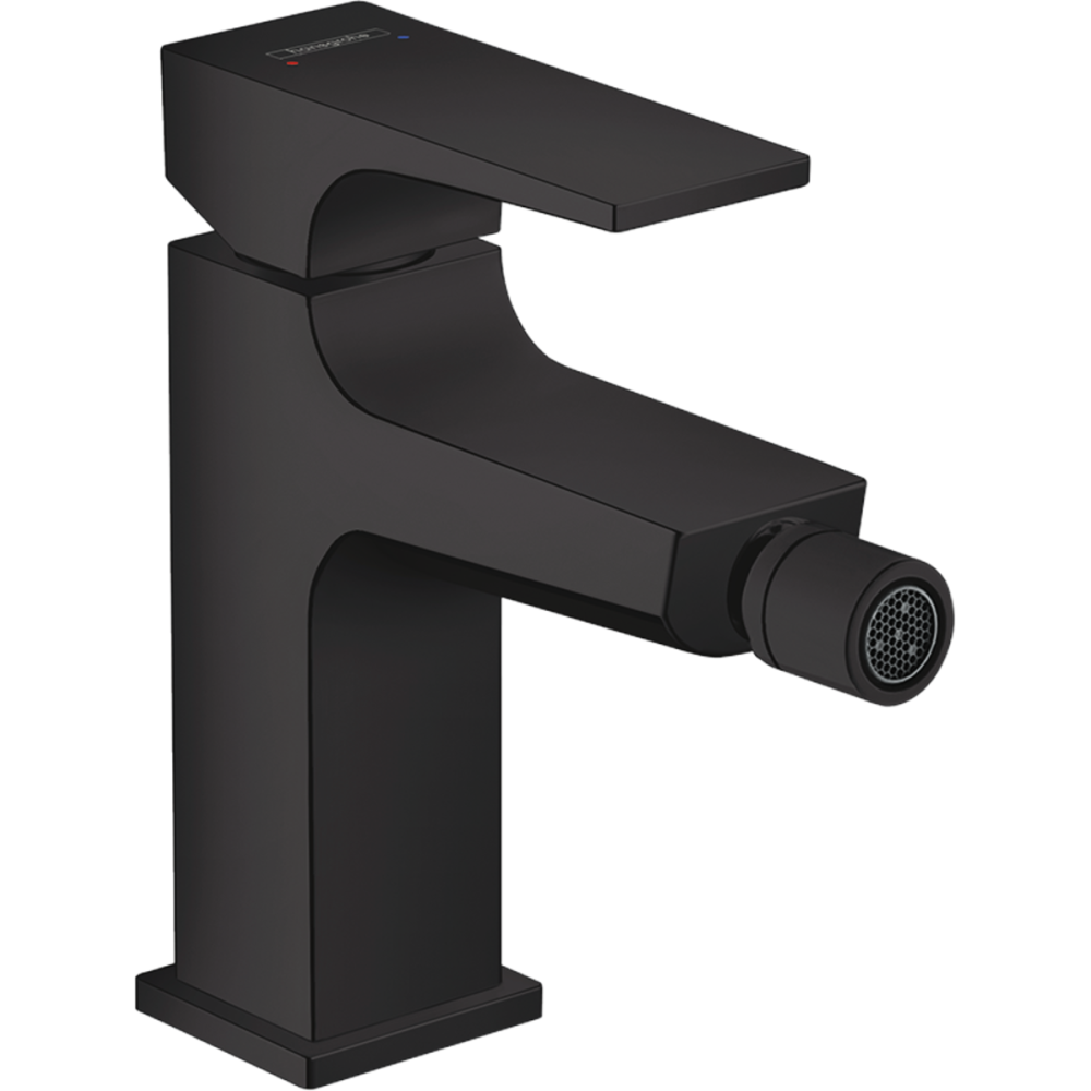 Baterie bideu culoare negru mat cu ventil inclus Hansgrohe Metropol 32520670