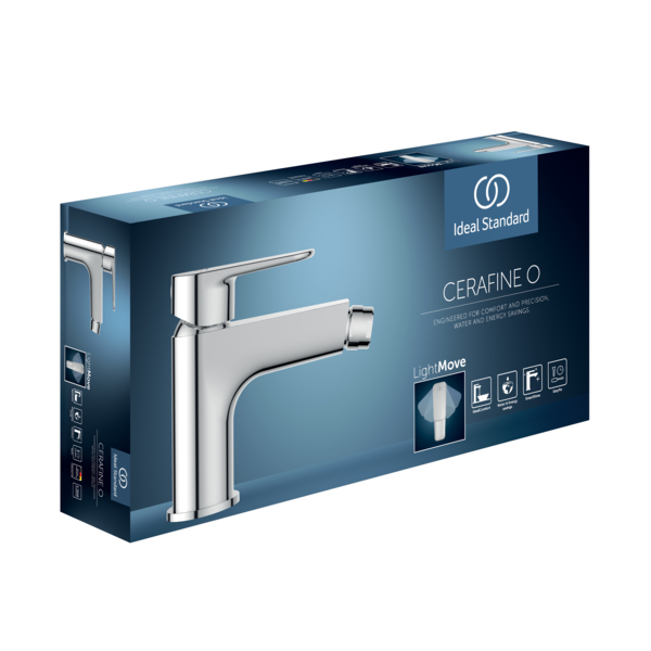 Baterie bideu Ideal Standard Cerafine O argintiu mat cu ventil click-clack inclus BD716SI [4]