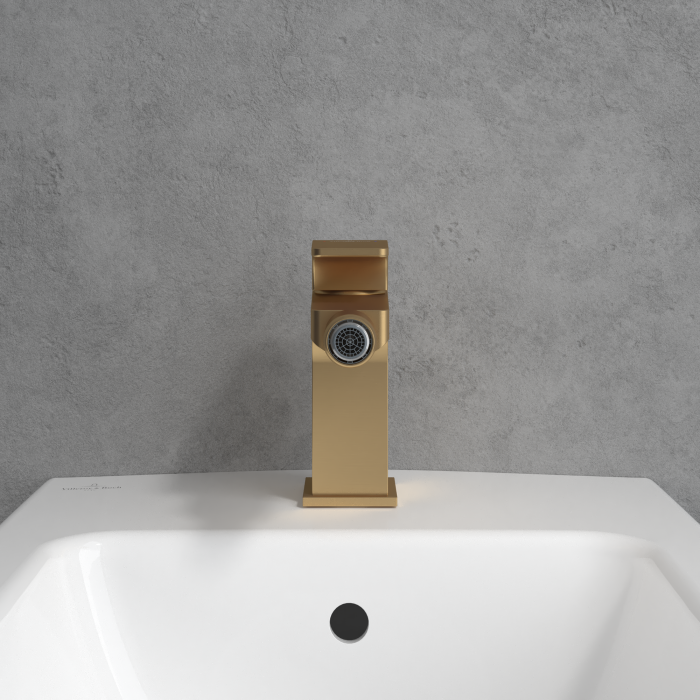 Baterie bideu, ventil cu tija inclus, auriu periat, Villeroy&Boch  Architectura Square [3]