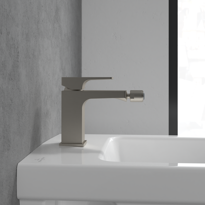Baterie bideu, ventil cu tija inclus, nichel periat, Villeroy&Boch  Architectura Square [3]