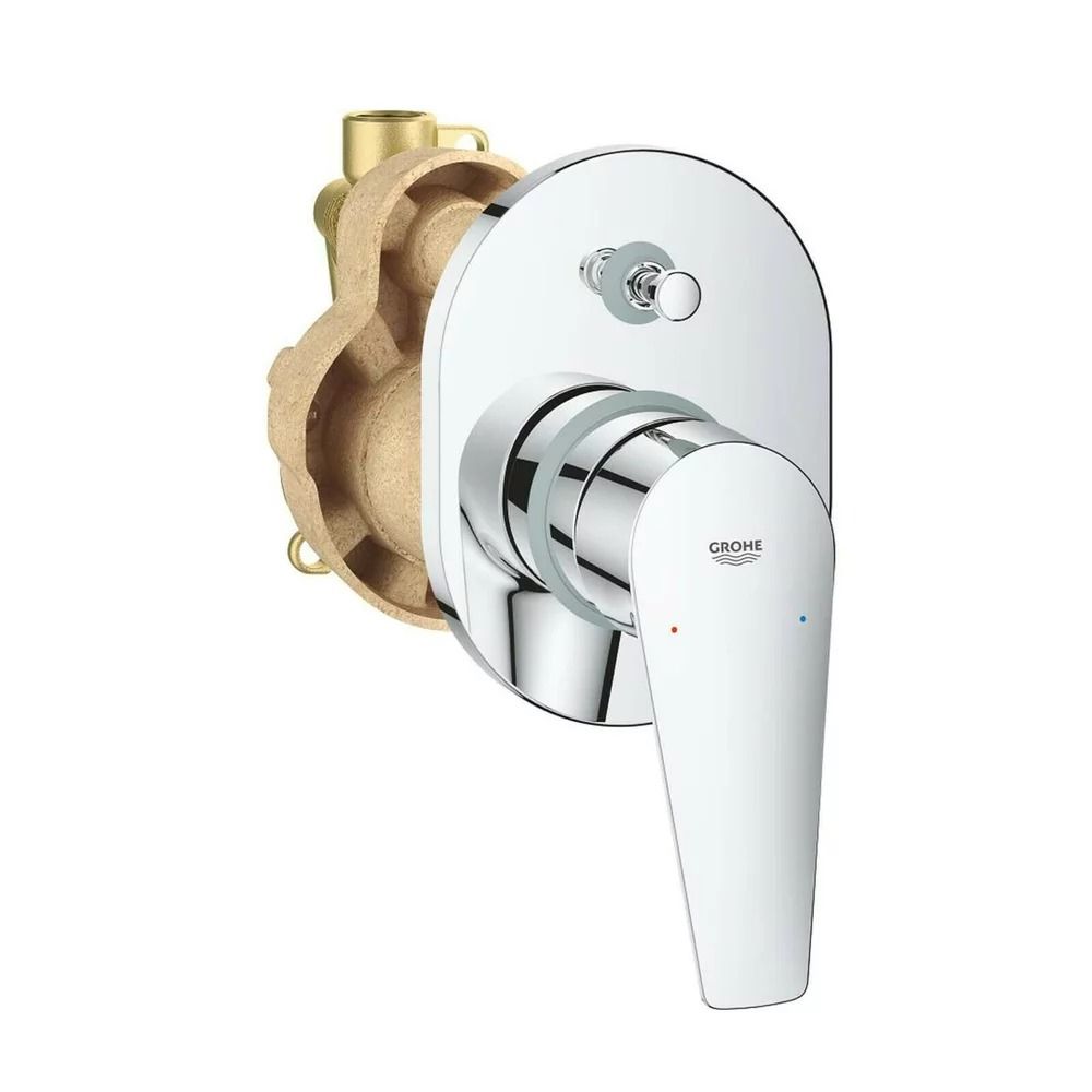 Baterie cada sau dus incastrata crom, corp incastrat inclus, Grohe BauEdge New 2