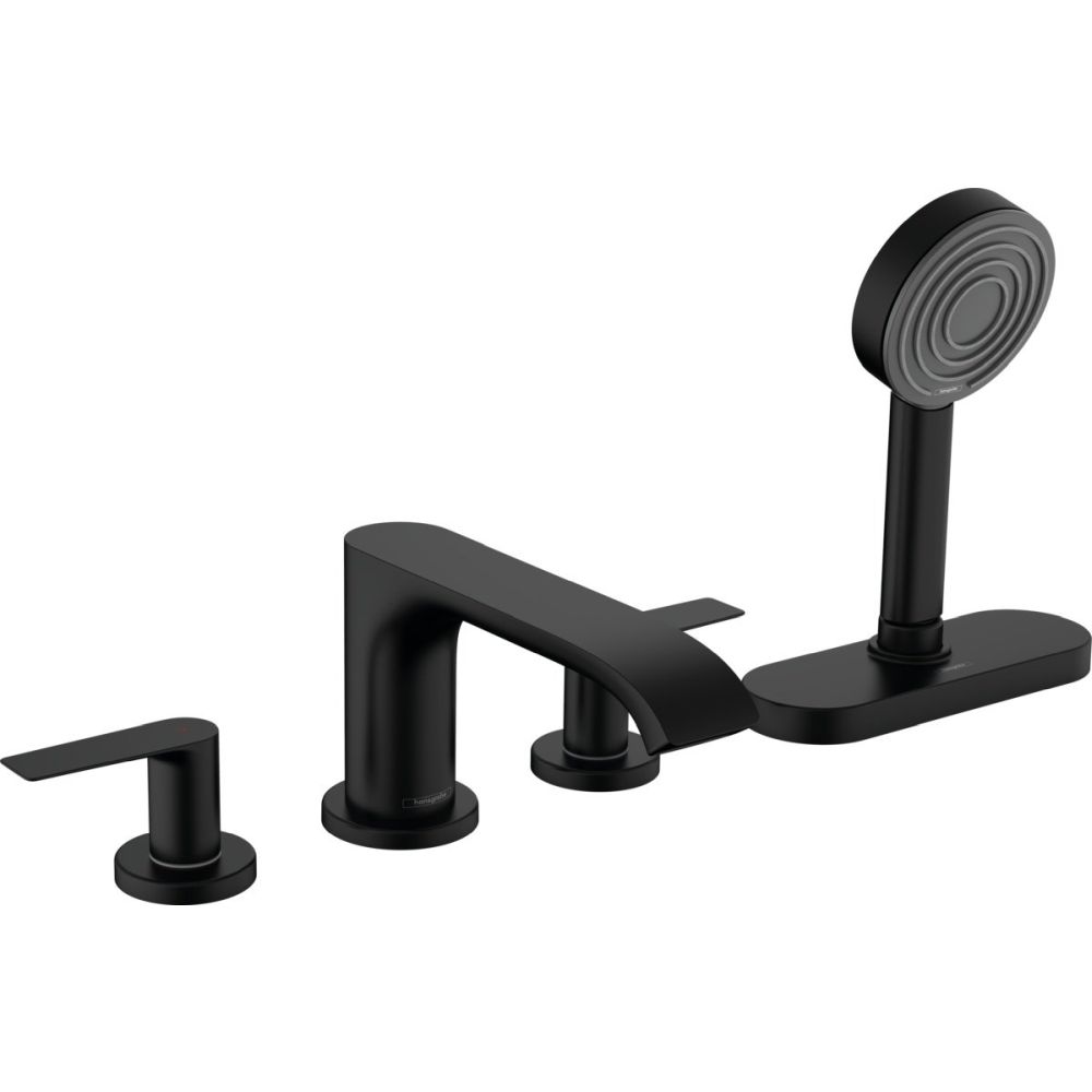 Baterie cada culoare negru mat cu 4 orificii si sBox, Hansgrohe Vivenis