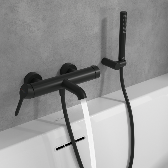 Baterie cada-dus cu montaj pe perete, negru mat, Villeroy&Boch Skyla [5]