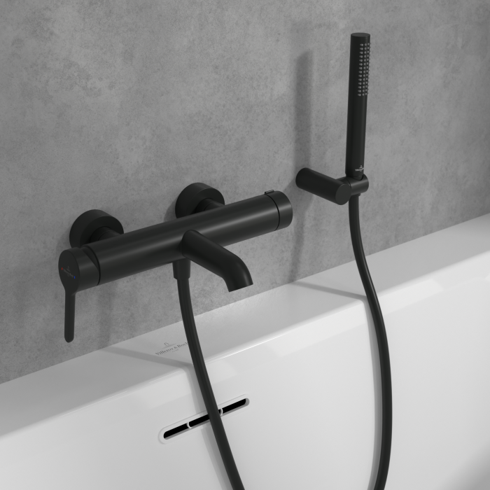Baterie cada-dus cu montaj pe perete, negru mat, Villeroy&Boch Skyla [2]