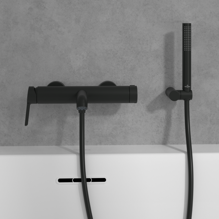 Baterie cada-dus cu montaj pe perete, negru mat, Villeroy&Boch Skyla [3]