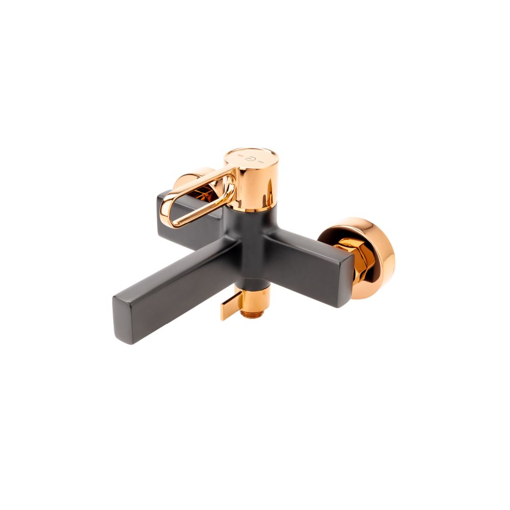 Baterie cada - dus FDesign Zaffiro, monocomanda, negru mat/rose gold lucios [3]