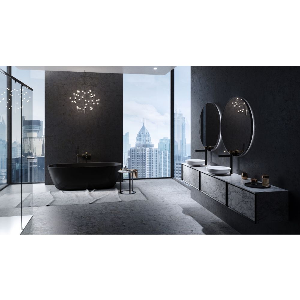 Baterie cada - dus FDesign Zaffiro, monocomanda, negru mat/rose gold lucios [4]