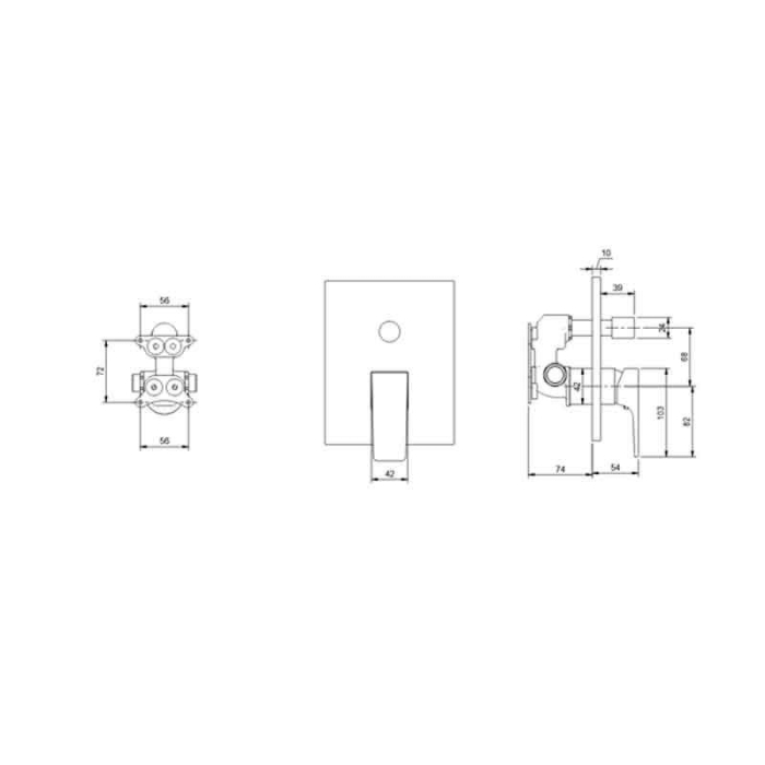 Baterie cada-dus, montaj incastrat, auriu periat,  Villeroy&Boch Architectura Square [4]
