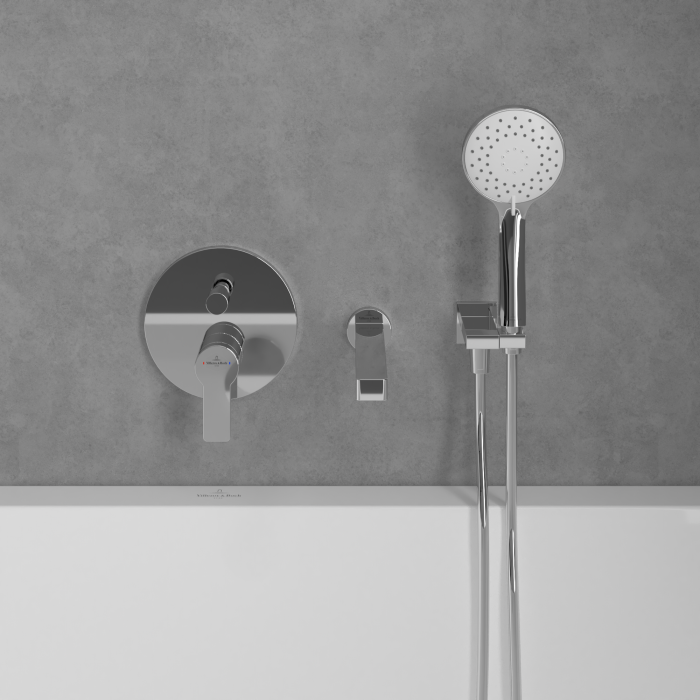 Baterie cada-dus montaj incastrat, crom, Villeroy&Boch Architectura [3]