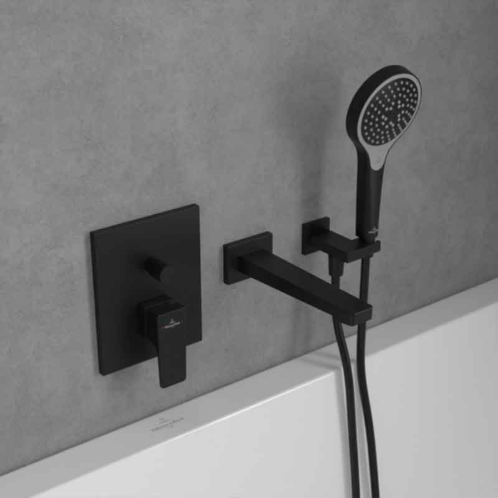 Baterie cada-dus, montaj incastrat, negru mat, Villeroy&Boch  Architectura Square [2]