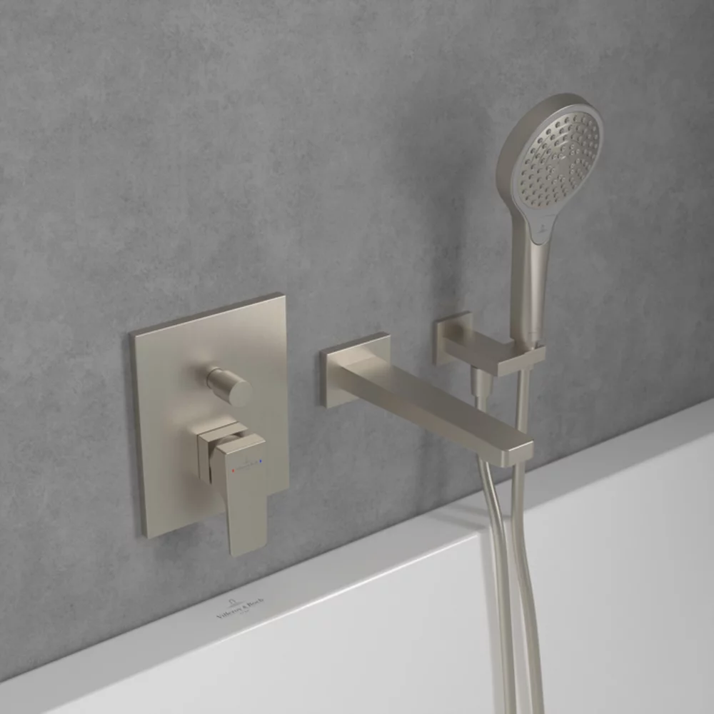 Baterie cada-dus, montaj incastrat, nichel periat, Villeroy&Boch Architectura Square [2]
