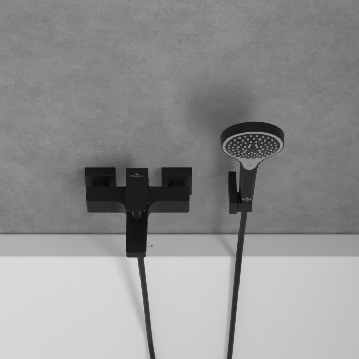 Baterie cada-dus montaj pe perete, negru mat, Villeroy&Boch Architectura Square [5]