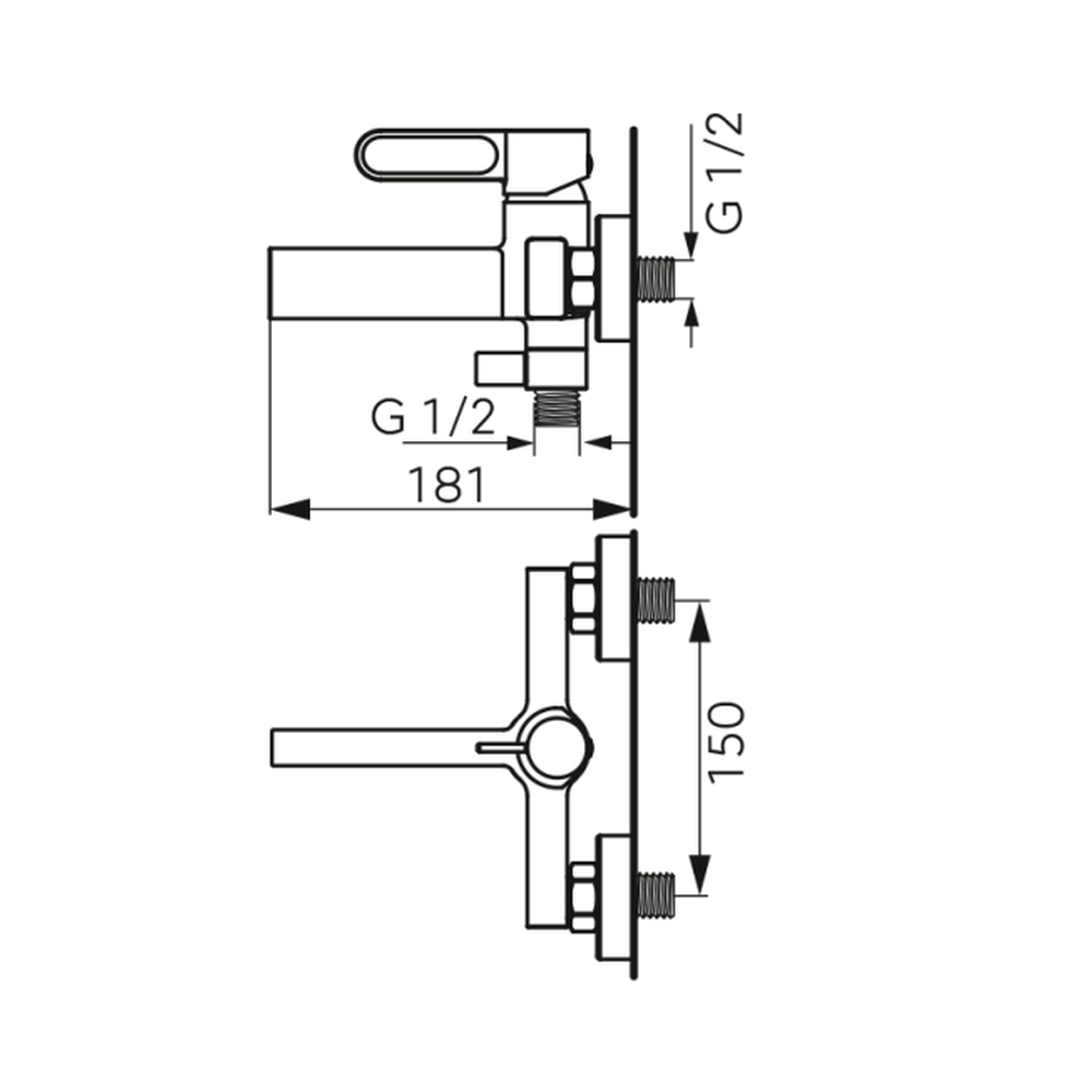 Baterie cada - dus FDesign Zaffiro, monocomanda, negru mat [2]