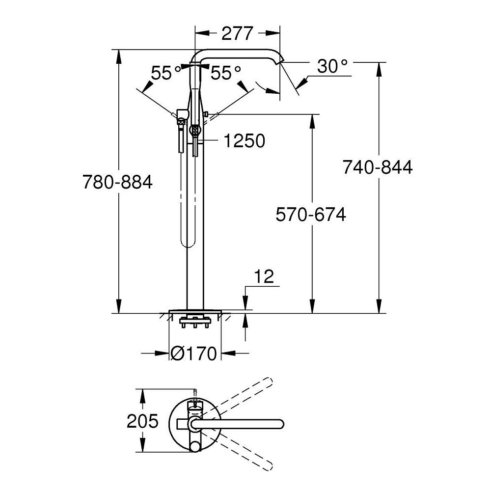 Baterie cada freestanding Grohe Essence crom lucios [2]