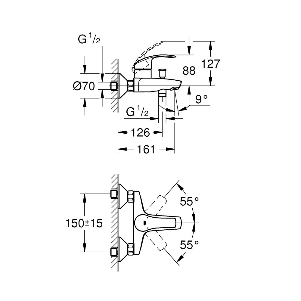 Baterie cada Grohe Eurosmart crom lucios [2]