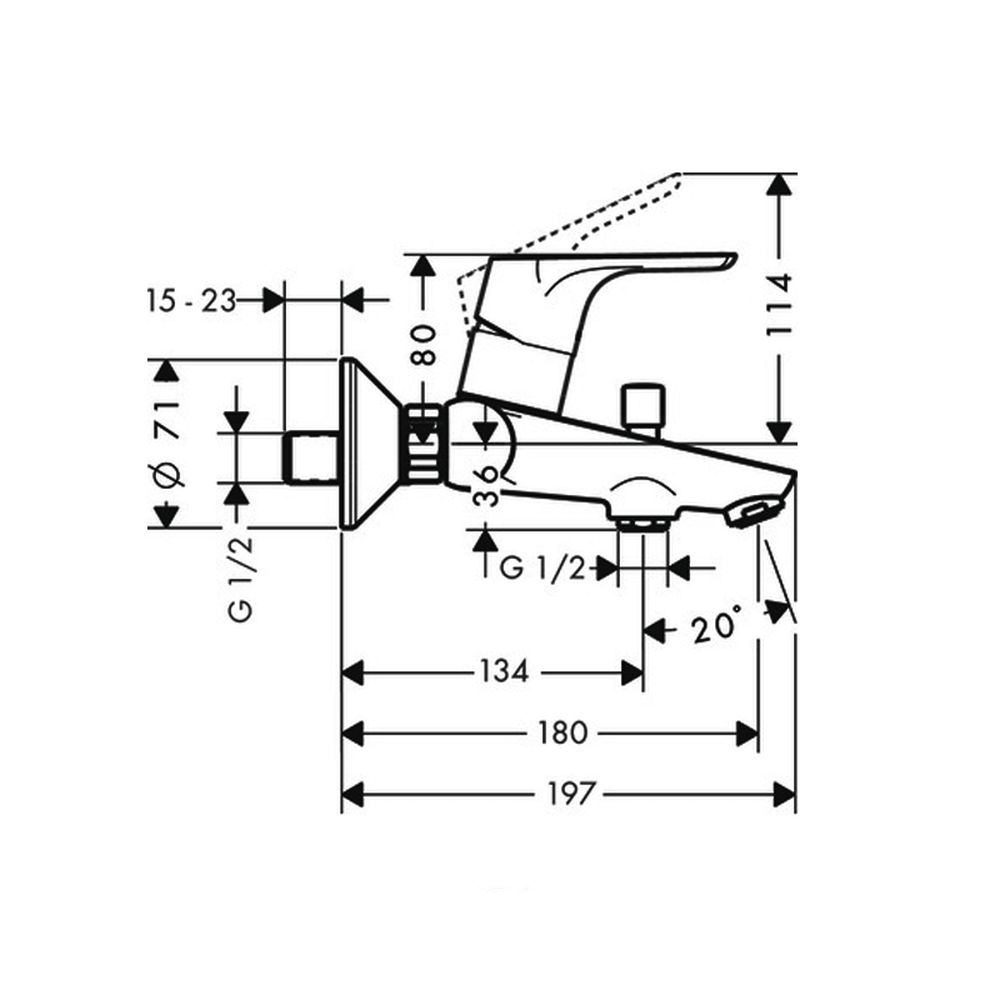 Baterie cada sau dus culoare crom Hansgrohe, Focus E2 [3]