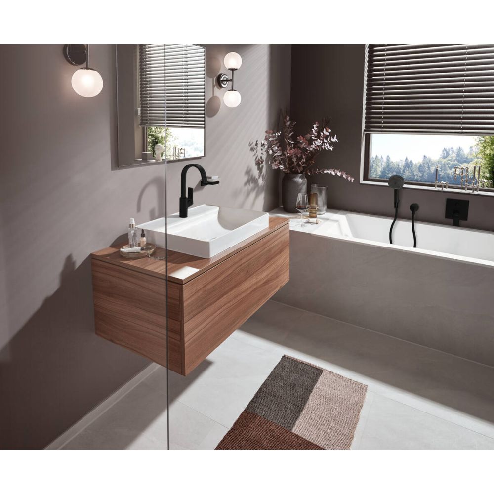 Baterie dus Hansgrohe Vivenis incastrata pentru corp ingropat, negru mat 75415670 [2]