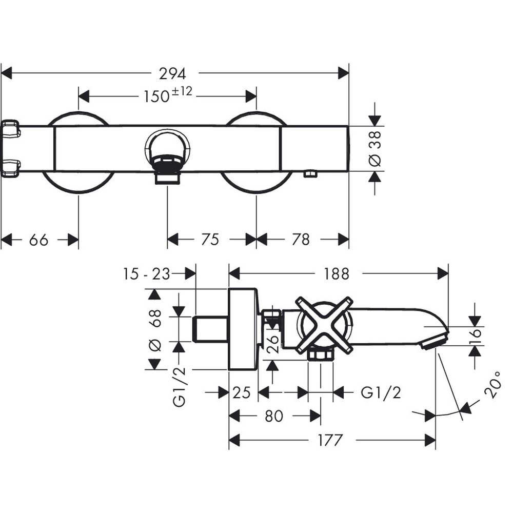 Baterie cada termostatata crom Hansgrohe Axor Citterio E [2]