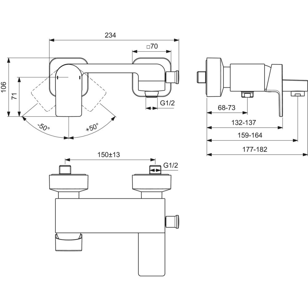 Baterie cada sau dus Ideal Standard Edge crom lucios [4]