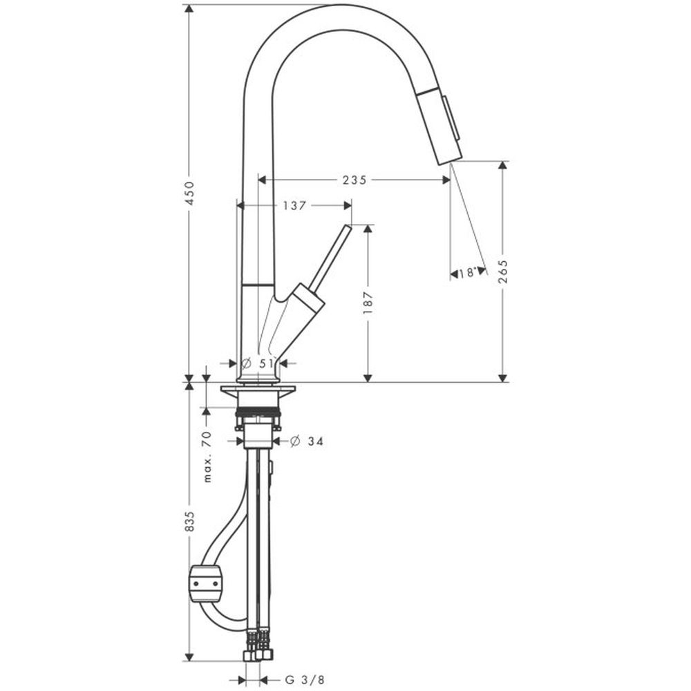 Baterie chiuveta bucatarie crom Hansgrohe Axor Starck [2]