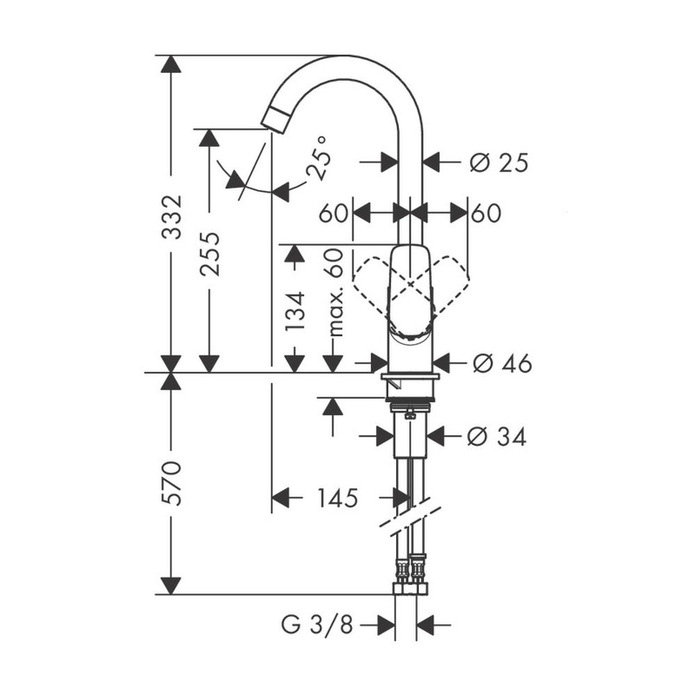 Baterie chiuveta bucatarie crom Hansgrohe, Logis M31 260 [2]