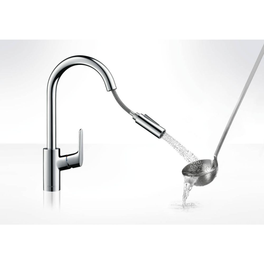 Baterie chiuveta bucatarie cu dus extractibil crom Hansgrohe Focus M41 31815000 [2]