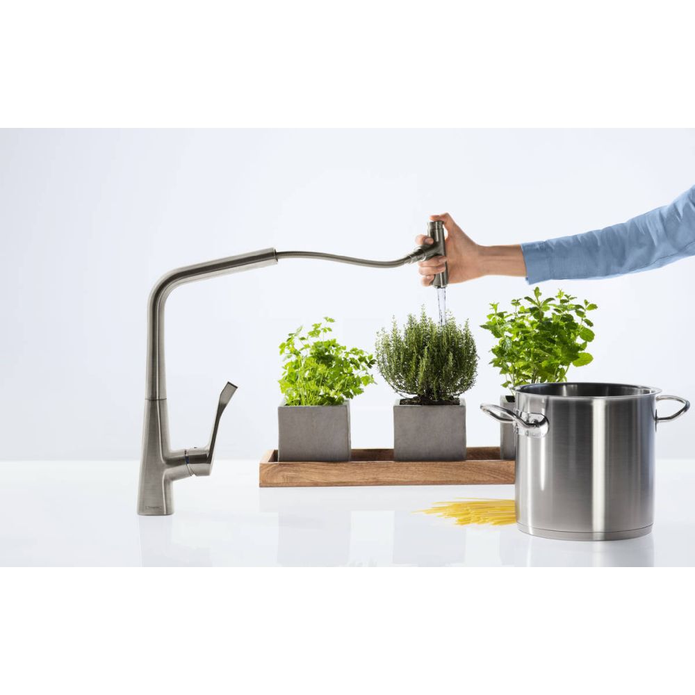 Baterie chiuveta bucatarie cu dus extractibil crom Hansgrohe Metris Select M71 14884000 [2]