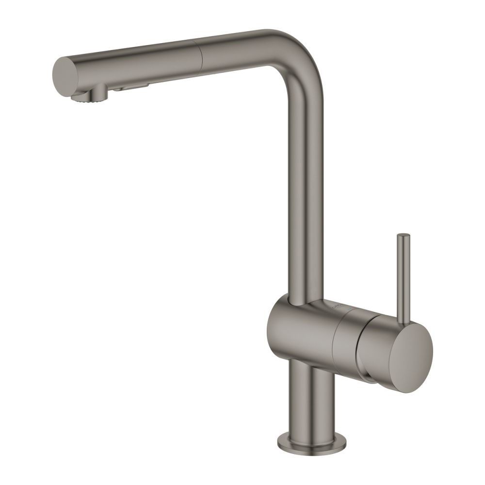 Baterie chiuveta bucatarie cu dus extractibil Grohe Minta antracit periat Hard Graphite [2]