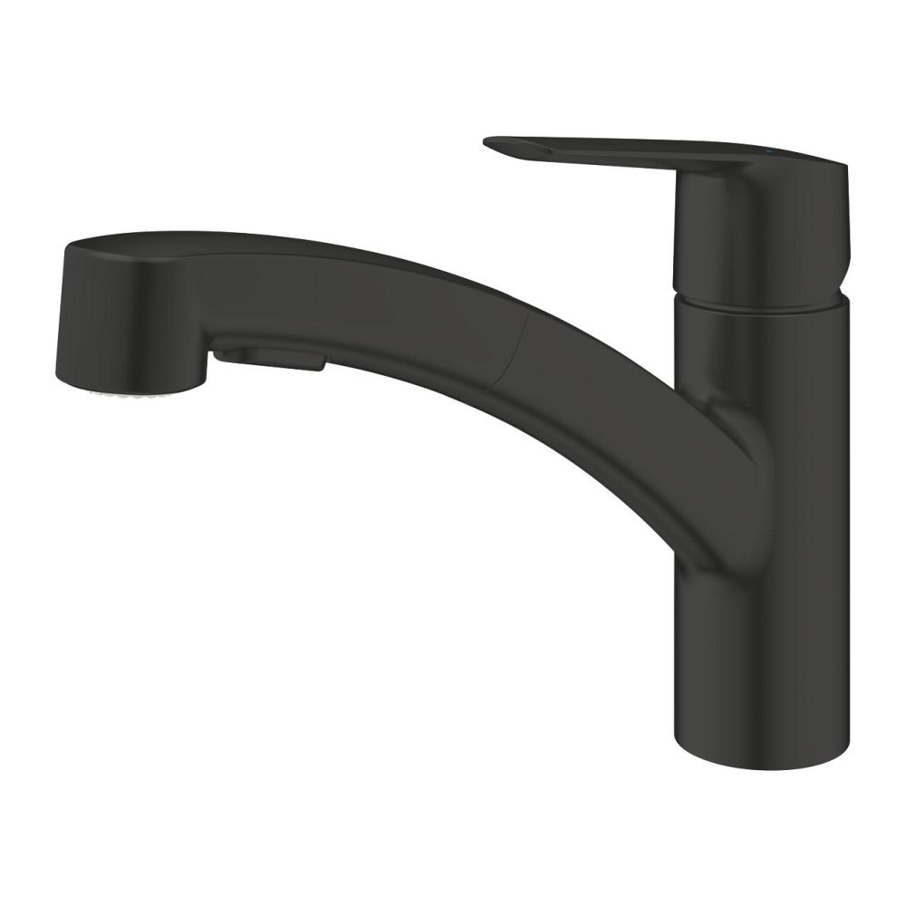 Baterie chiuveta bucatarie cu dus extractibil Grohe Start negru mat [3]
