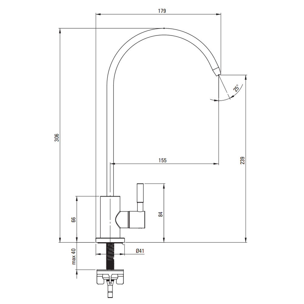 Baterie chiuveta bucatarie Deante pentru apa filtrata, crom lucios [2]