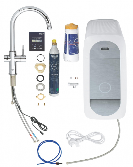 Baterie chiuveta bucatarie Grohe Blue Home crom pipa tip C si Starter Kit [6]