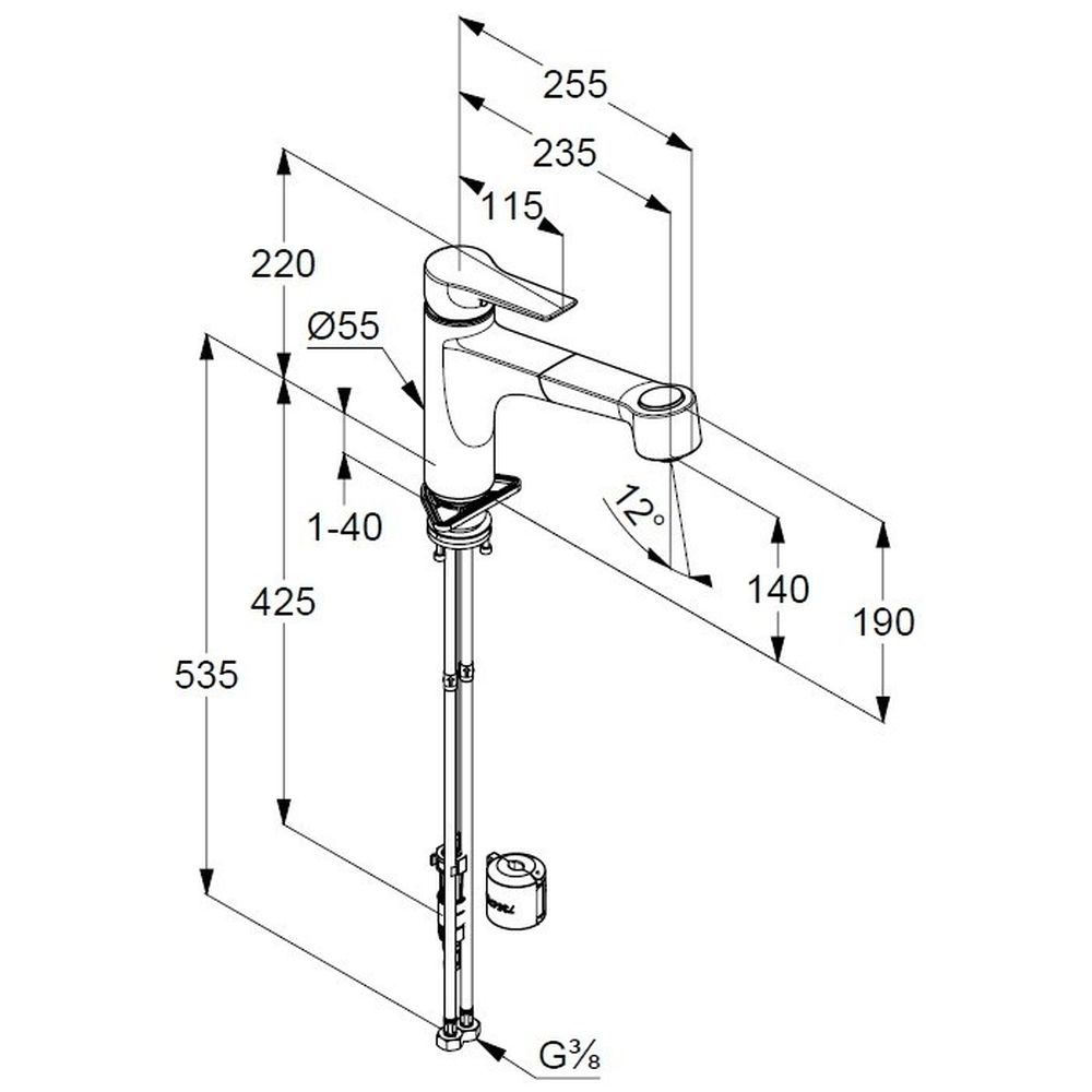 Baterie chiuveta bucatarie Kludi Mix cu dus extractibil, conector rapid, negru mat [2]