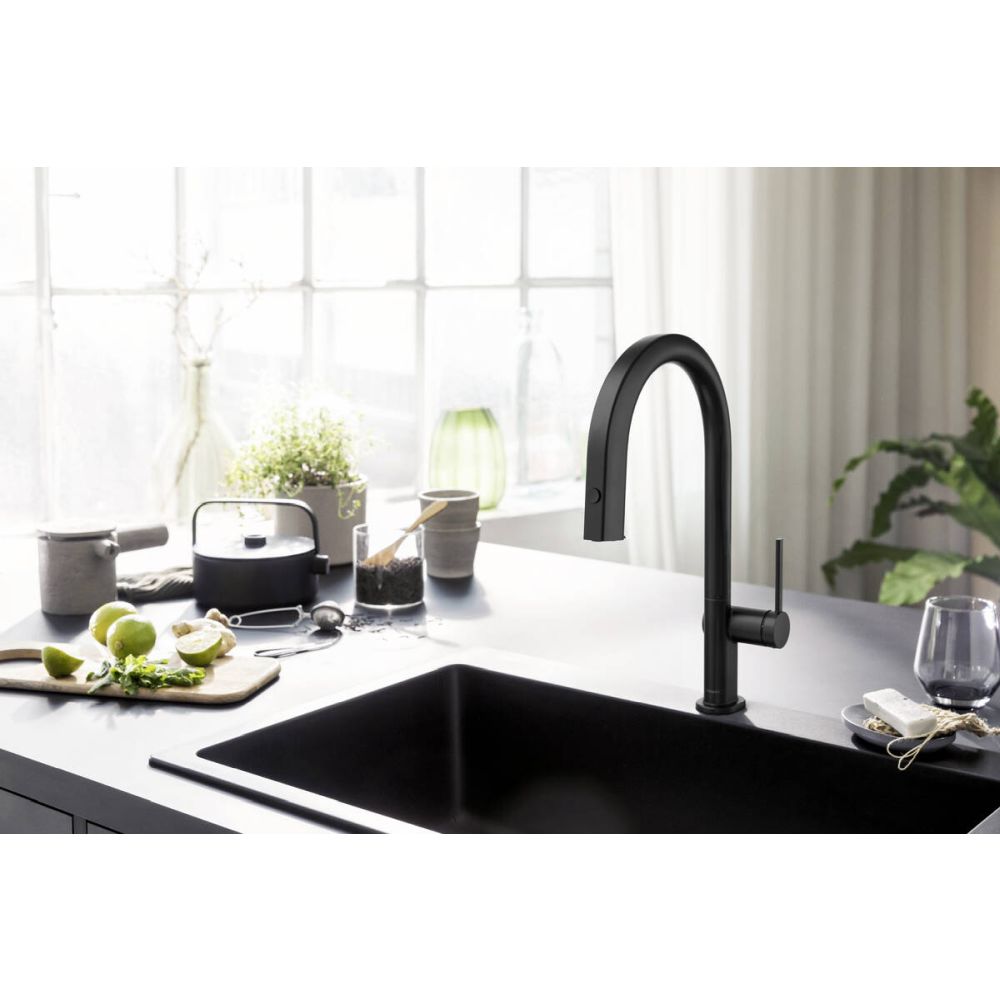 Baterie chiuveta bucatarie neagra cu filtru de apa Hansgrohe Aqittura M91 76800670 [2]