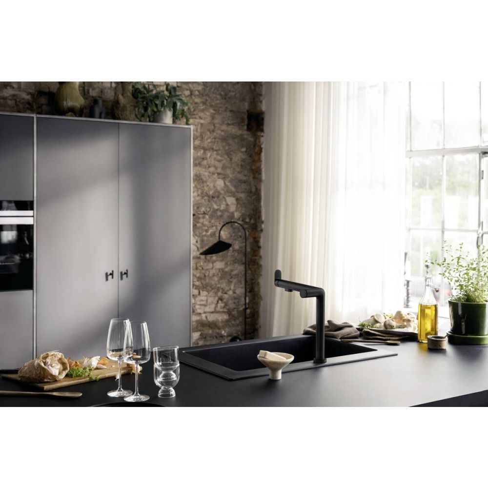 Baterie chiuveta bucatarie neagra cu filtru de apa Hansgrohe Aqittura M91 76802670 [2]