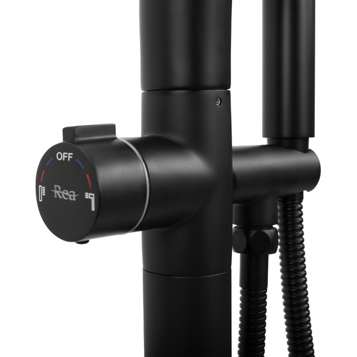 Baterie cadă freestanding Rea Clark, negru mat [3]