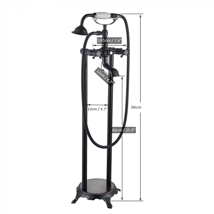 Baterie cada freestanding, crom, Rein, cu 2 functii de curgere [6]