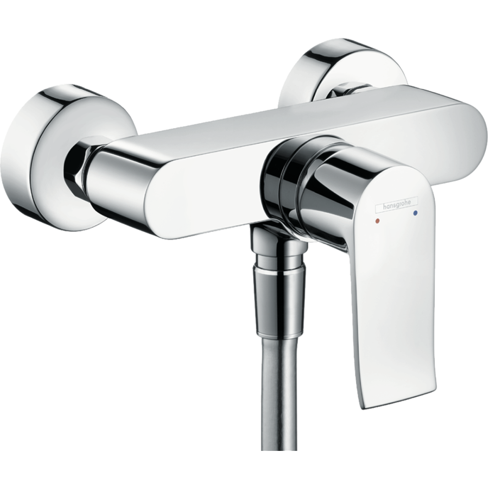 Baterie dus crom, montaj pe perete Hansgrohe Metris