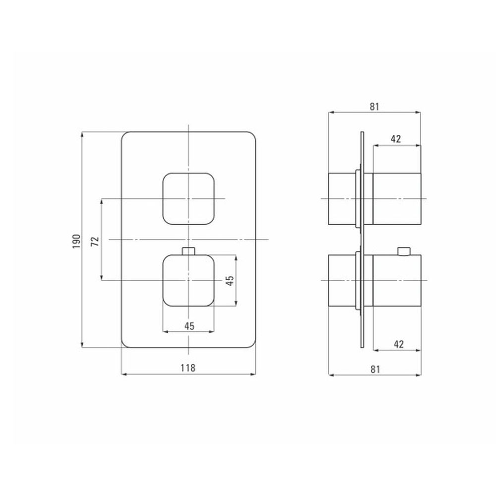 Baterie dus Deante Box Square cu termostat incastrata pentru corp ingropat, negru mat [2]