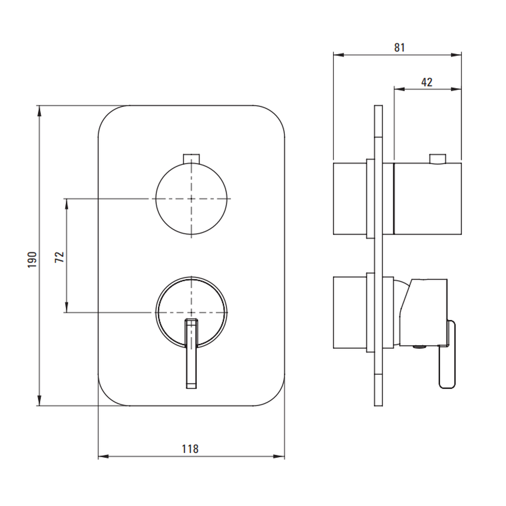 Baterie dus incastrata Deante Silia pentru corp ingropat, titan mat [2]