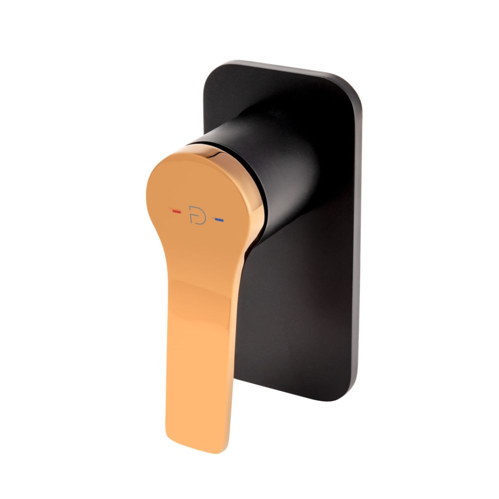 Baterie dus incastrata FDesign Seppia, corp incastrat inclus, negru mat/rose gold lucios [3]