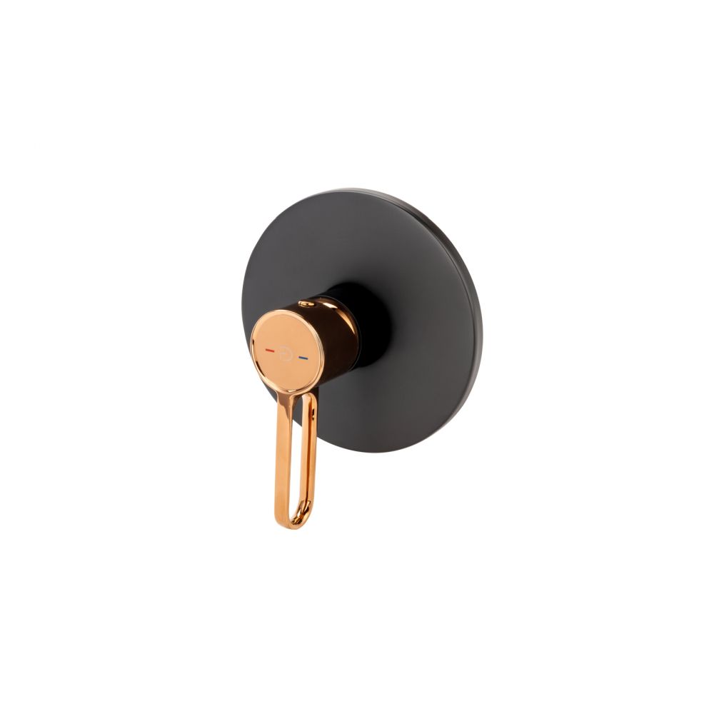 Baterie dus incastrata FDesign Zaffiro, corp incastrat inclus, negru mat/rose gold lucios [3]