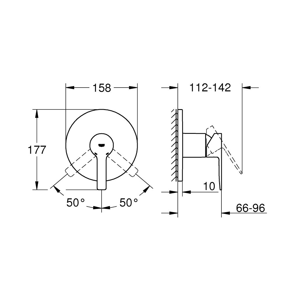 Baterie dus incastrata Grohe Lineare pentru corp ingropat crom lucios [3]
