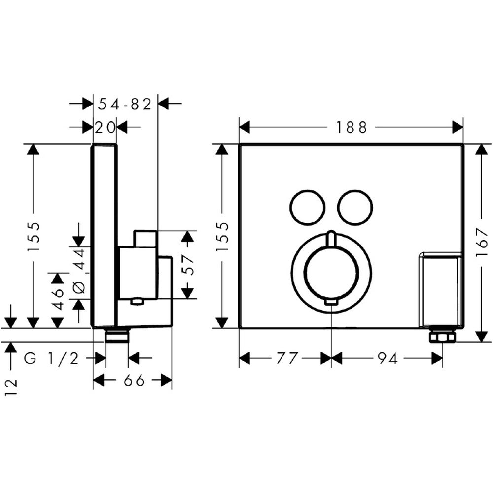 Baterie dus incastrata termostatata crom Hansgrohe, ShowerSelect [3]