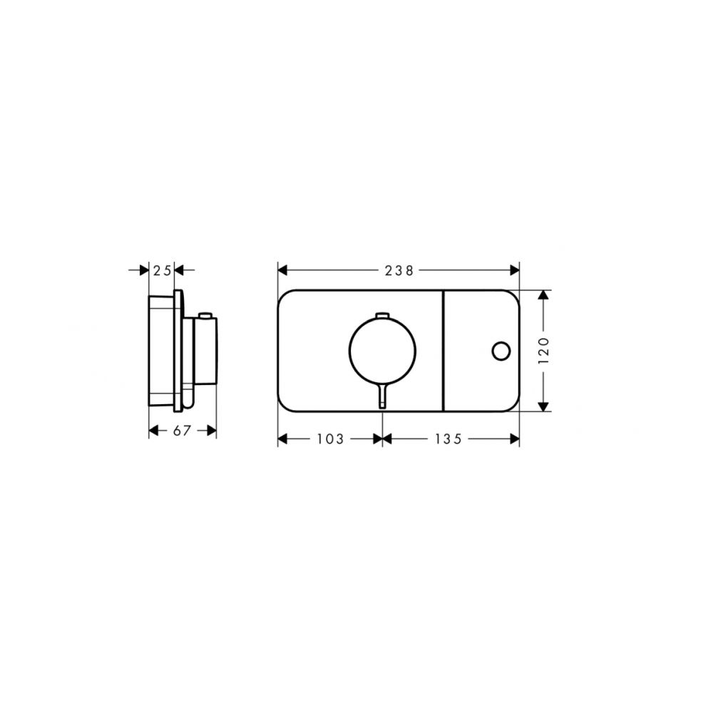 Baterie dus incastrata termostatata culoare auriu lucios Hansgrohe Axor One [2]