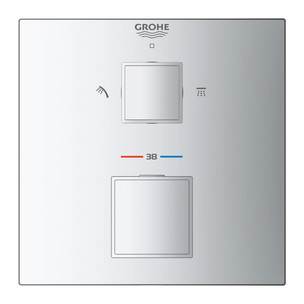 Baterie dus incastrata termostatata Grohe Grohtherm Cube crom lucios [3]