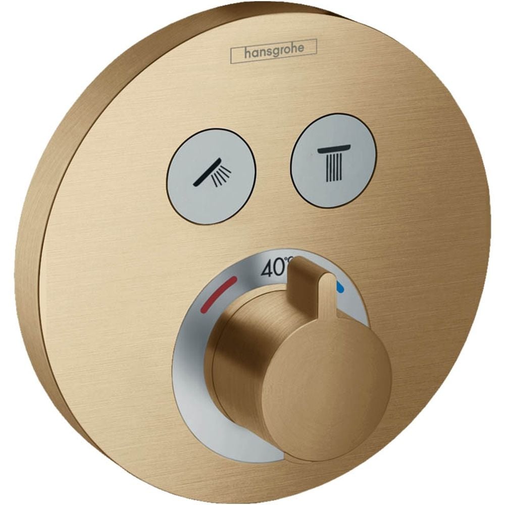 Baterie dus incastrata termostatata bronz periat Hansgrohe, ShowerSelect S