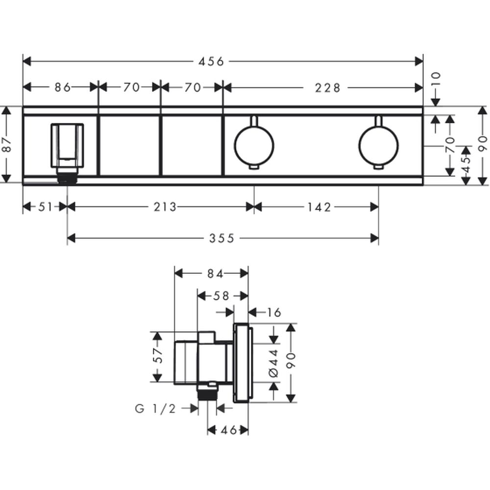 Baterie dus termostatata incastrata culoare crom Hansgrohe RainSelect 15355400 [3]