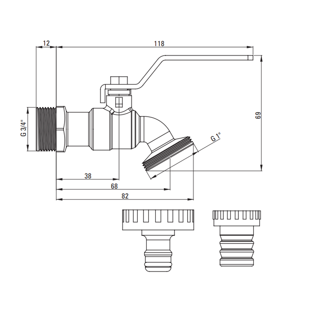 Baterie gradina pentru apa rece Deante cu adaptor 3/4'' [3]