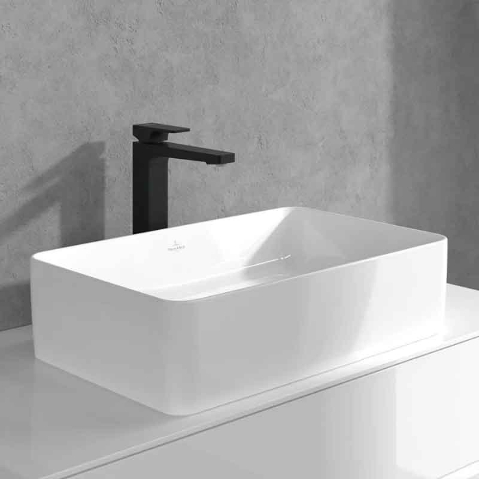 Baterie inalta pentru lavoar cu ventil click-clack, negru mat, Villeroy&Boch Architectura Square [4]