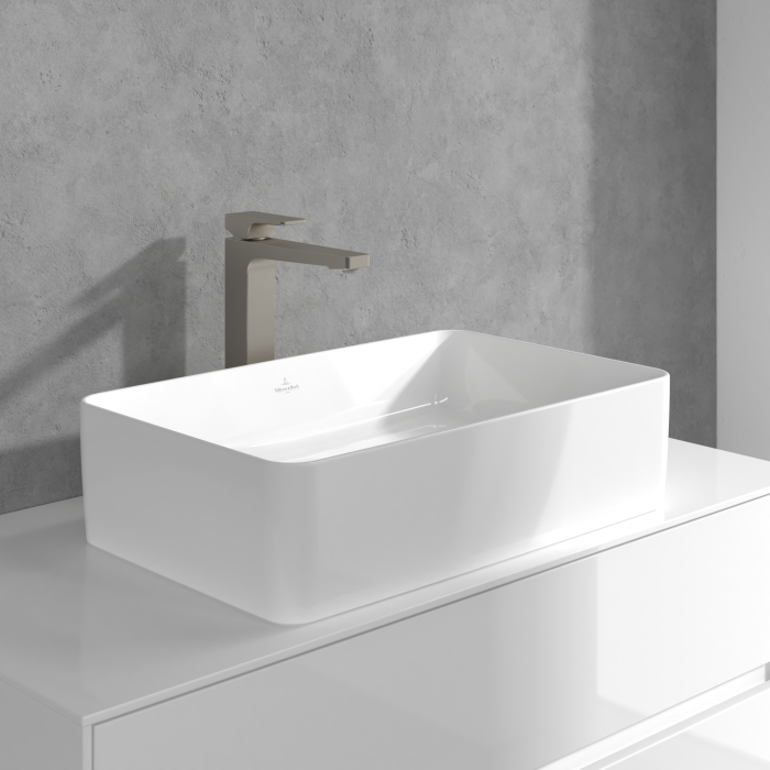 Baterie inalta pentru lavoar cu ventil click-clack, nichel periat, Villeroy&Boch Architectura Square [6]